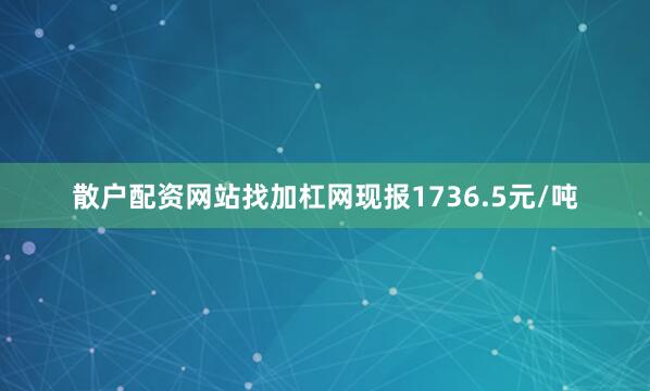 散户配资网站找加杠网现报1736.5元/吨